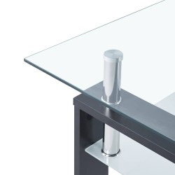 Table basse Gris et transparent 95x55x40 cm Verre trempé 622293622293