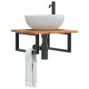 Étagère de vasque murale acier et bois massif d'acacia 622294622294