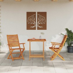 Ensemble bistro pliant 3 pcs Marron Bois d'Acacia Massif 622297622297