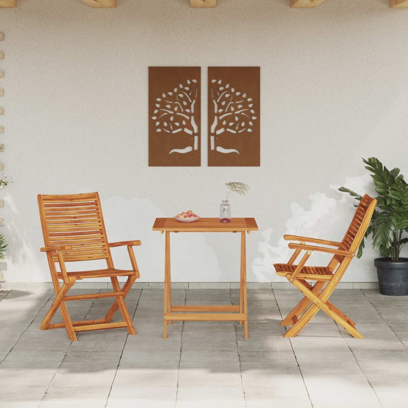 Ensemble bistro pliant 3 pcs Marron Bois d'Acacia Massif 622297622297