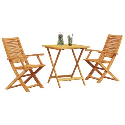 Ensemble bistro pliant 3 pcs Marron Bois d'Acacia Massif 622297622297