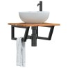 Étagère de vasque murale acier et bois massif d'acacia 622300622300