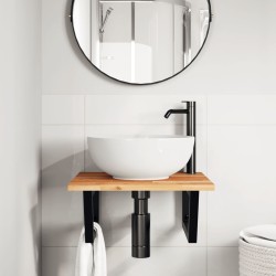Étagère de vasque murale acier et bois massif d'acacia 622300622300