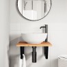Étagère de vasque murale acier et bois massif d'acacia 622300622300