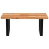 Étagère de vasque murale acier et bois massif d'acacia 622300622300
