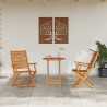 Ensemble bistro pliant 3 pcs Marron Bois d'Acacia Massif 622305622305