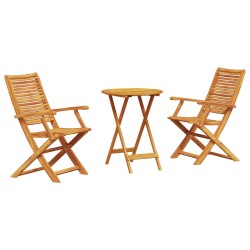Ensemble bistro pliant 3 pcs Marron Bois d'Acacia Massif 622305622305
