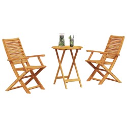 Ensemble bistro pliant 3 pcs Marron Bois d'Acacia Massif 622305622305