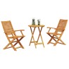 Ensemble bistro pliant 3 pcs Marron Bois d'Acacia Massif 622305622305