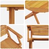 Ensemble bistro pliant 3 pcs Marron Bois d'Acacia Massif 622305622305