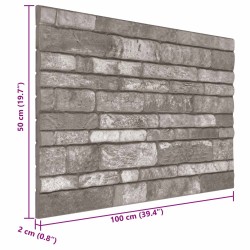 Panneaux muraux 10 pcs Gris foncé 100 x 50 cm Mousse EPS 622308622308