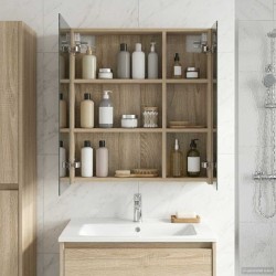 Armoire Miroir de Salle de Bain Chêne Sonoma 60 x 14,5 x 70 cm 622313622313