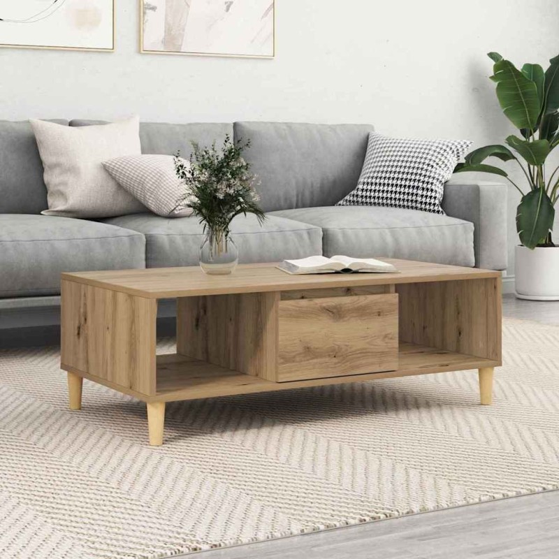 Table basse Chêne artisanal 102 x 55 x 35 cm Bois d'ingénierie 622314622314