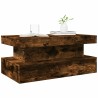 Table basse avec lumières LED chêne fumé 90x50x40 cm 622315622315