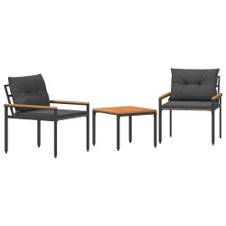 Ensemble de meubles d'extérieur 3 pcs Gris foncé polyrotin 622318622318