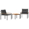 Ensemble de meubles d'extérieur 3 pcs Gris foncé polyrotin 622318622318