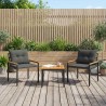 Ensemble de meubles d'extérieur 3 pcs Gris foncé polyrotin 622318622318