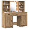 Ensemble de table de maquillage avec LED 3 pc Chêne artisanal 622319622319