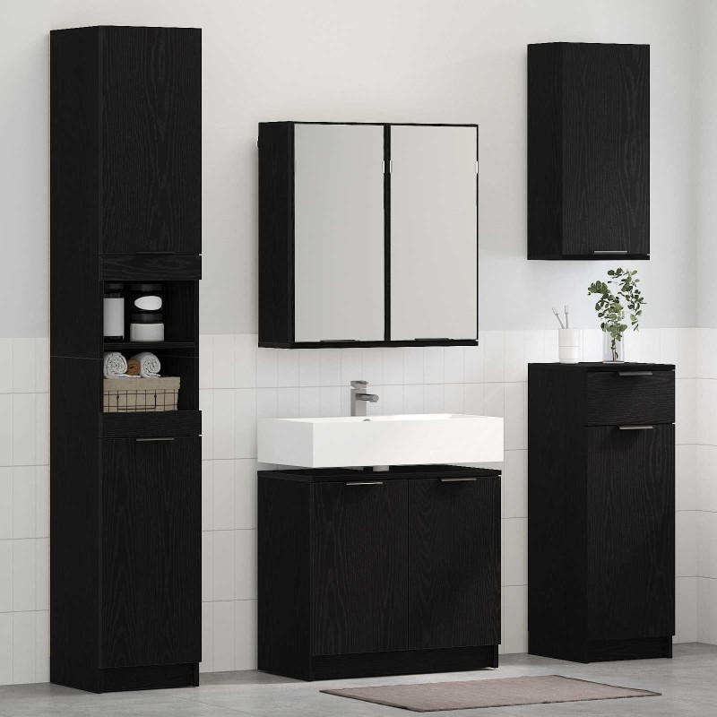 Ensemble de mobilier de salle de bain 3 pcs Chêne noir 622320622320