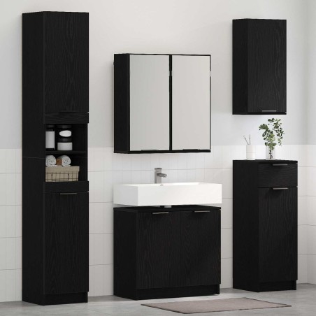 Ensemble de mobilier de salle de bain 3 pcs Chêne noir 622320622320