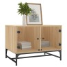 Table basse avec portes en verre chêne sonoma 68,5x50x50 cm 622323622323