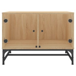 Table basse avec portes en verre chêne sonoma 68,5x50x50 cm 622323622323