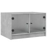 Table basse avec portes en verre gris béton 68x50x42 cm 622324622324
