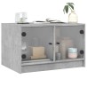 Table basse avec portes en verre gris béton 68x50x42 cm 622324622324