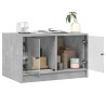 Table basse avec portes en verre gris béton 68x50x42 cm 622324622324