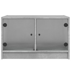 Table basse avec portes en verre gris béton 68x50x42 cm 622324622324