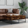 Table basse chêne fumé 100x99x40 cm bois d'ingénierie 622325622325