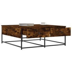Table basse chêne fumé 100x99x40 cm bois d'ingénierie 622325622325