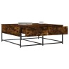 Table basse chêne fumé 100x99x40 cm bois d'ingénierie 622325622325