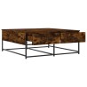 Table basse chêne fumé 100x99x40 cm bois d'ingénierie 622325622325