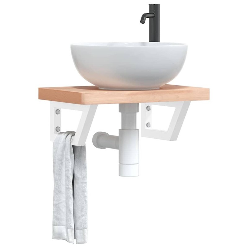 Supports d'étagères pour lavabo 2 pcs blanc trapèze acier 622329622329