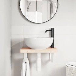 Supports d'étagères pour lavabo 2 pcs blanc trapèze acier 622329622329