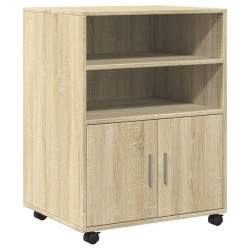 Armoire à roulettes chêne sonoma 60x48x81 cm bois d'ingénierie 622330622330