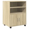 Armoire à roulettes chêne sonoma 60x48x81 cm bois d'ingénierie 622330622330