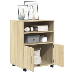 Armoire à roulettes chêne sonoma 60x48x81 cm bois d'ingénierie 622330622330