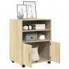 Armoire à roulettes chêne sonoma 60x48x81 cm bois d'ingénierie 622330622330