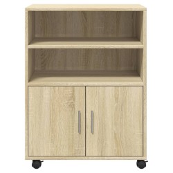 Armoire à roulettes chêne sonoma 60x48x81 cm bois d'ingénierie 622330622330