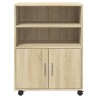 Armoire à roulettes chêne sonoma 60x48x81 cm bois d'ingénierie 622330622330