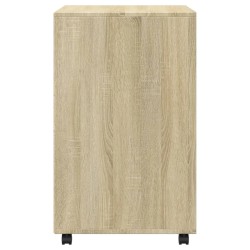 Armoire à roulettes chêne sonoma 60x48x81 cm bois d'ingénierie 622330622330