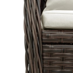 Ensemble à manger de jardin 5 pcs et coussins marron poly rotin 622332622332