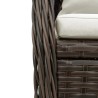 Ensemble à manger de jardin 5 pcs et coussins marron poly rotin 622332622332