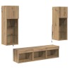 Meubles TV muraux 5 pcs Chêne noir Bois d'ingénierie 622334622334