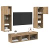 Meubles TV muraux 5 pcs Chêne noir Bois d'ingénierie 622334622334