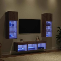 Meubles TV muraux 5 pcs Chêne noir Bois d'ingénierie 622334622334