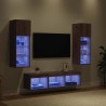 Meubles TV muraux 5 pcs Chêne noir Bois d'ingénierie 622334622334