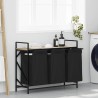 Panier à linge à 3 compartiments avec étagère chêne Sonoma 622335622335
